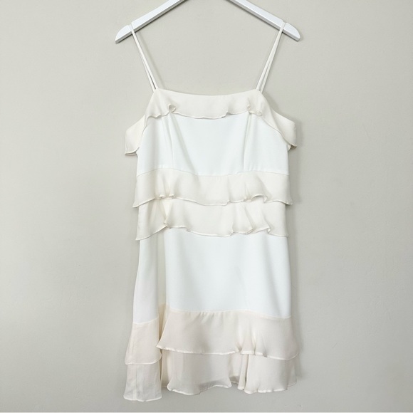 Parker Kristie Sleeveless Tiered Ruffle Mini Dress in White - Picture 2 of 11